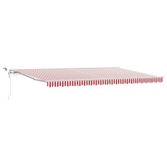 vidaXL Tenda da sole automatica retrattile con LED rossa e bianca a righe di 500x300 cm