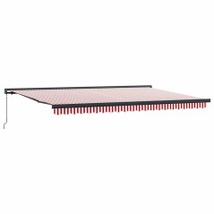 vidaXL Tenda manuale retrattile a strisce rosse e bianche 500x300 cm
