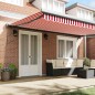 vidaXL Tenda manuale retrattile a strisce rosse e bianche 500x300 cm