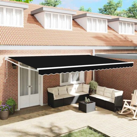 Tenda retrattile automatica vidaXL Nera 500x300 cm