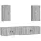 Set di Mobili Porta TV 4 pz Grigio Sonoma in Legno Multistrato Set di Mobili Porta TV 4 pz Grigio Sonoma in Legno Multistrato