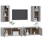Set di Mobili Porta TV 4 pz Grigio Sonoma in Legno Multistrato Set di Mobili Porta TV 4 pz Grigio Sonoma in Legno Multistrato