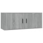 Set di Mobili Porta TV 4 pz Grigio Sonoma in Legno Multistrato Set di Mobili Porta TV 4 pz Grigio Sonoma in Legno Multistrato