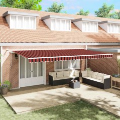 vidaXL Tenda Motorizzata Retrattile con LED Arancione e Marrone 600 x 350 cm