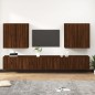 Set Mobili Porta TV 8pz Rovere Marrone in Legno Multistrato Set Mobili Porta TV 8pz Rovere Marrone in Legno Multistrato