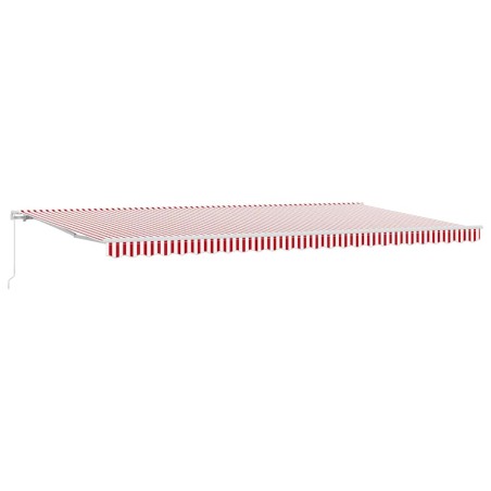 vidaXL Tenda Retrattile Manuale a Strisce Rosse e Bianche 600 x 350 cm
