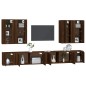 Set Mobili Porta TV 8pz Rovere Marrone in Legno Multistrato Set Mobili Porta TV 8pz Rovere Marrone in Legno Multistrato