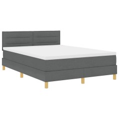 vidaXL Letto con Box Spring e Materasso Grigio Scuro 160x200 cm Tessuto