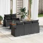 vidaXL Set da giardino 6 pezzi con cuscini in polyrattan nero e legno di acacia vidaXL Set da giardino 6 pezzi con cuscini in polyrattan nero e legno di acacia