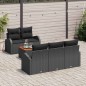 vidaXL Set da giardino 6 pezzi con cuscini in polyrattan nero e legno di acacia vidaXL Set da giardino 6 pezzi con cuscini in polyrattan nero e legno di acacia