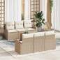 vidaXL Set da giardino da 7 pezzi con cuscini in rattan sintetico beige e legno di acacia