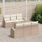 vidaXL Set da giardino da 7 pezzi con cuscini in rattan sintetico beige e legno di acacia