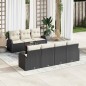 vidaXL Set di divani da giardino 8 pezzi vitaXL con cuscini in rattan sintetico neri e acacia.