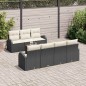 vidaXL Set di divani da giardino 8 pezzi vitaXL con cuscini in rattan sintetico neri e acacia.