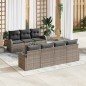 vidaXL Set divani da giardino 8 pezzi con cuscini grigi in rattan sintetico e legno di acacia.