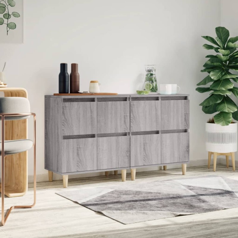Credenze 2pz Grigio Sonoma 60x35x70 cm in Legno Multistrato Credenze 2pz Grigio Sonoma 60x35x70 cm in Legno Multistrato