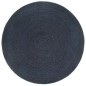 Tappeto Reversibile Blu Marino e Naturale 90cm Iuta Rotondo Tappeto Reversibile Blu Marino e Naturale 90cm Iuta Rotondo