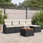 vidaXL Set da giardino 6 pezzi con cuscini in rattan sintetico nero e legno di acacia
