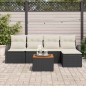 vidaXL Set da giardino 6 pezzi con cuscini in rattan sintetico nero e legno di acacia