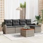 vidaXL Set di divani da giardino 6 pezzi con cuscini grigi in rattan sintetico e legno di acacia