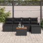 vidaXL Set di divani da giardino da 6 pezzi con cuscini in rattan sintetico nero e legno di acacia vidaXL Set di divani da giardino da 6 pezzi con cuscini in rattan sintetico nero e legno di acacia
