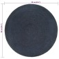 Tappeto Reversibile Blu Marino e Naturale 90cm Iuta Rotondo Tappeto Reversibile Blu Marino e Naturale 90cm Iuta Rotondo