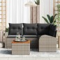 vidaXL Set di divani da giardino da 5 pezzi con cuscini grigi in rattan sintetico e legno di acacia.