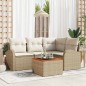 vidaXL Set di divani da giardino da 5 pezzi con cuscini beige