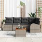 vidaXL Set di divani da giardino 6 pezzi con cuscini grigi in rattan sintetico e legno di acacia.