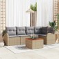 vidaXL Set giardino 6 pezzi con cuscini beige in rattan sintetico e acacia