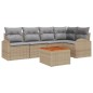 vidaXL Set giardino 6 pezzi con cuscini beige in rattan sintetico e acacia
