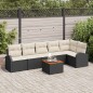 vidaXL Set da Giardino in 7 Pezzi con Cuscini in Rattan Polyrattan Nero e Acacia