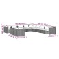 Set Divani da Giardino 11 pz con Cuscini in Polyrattan Grigio Set Divani da Giardino 11 pz con Cuscini in Polyrattan Grigio
