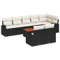 vidaXL Set di divani da giardino in 9 pezzi con cuscini in rattan nero e legno di acacia.