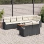 vidaXL Set di divani da giardino in 9 pezzi con cuscini in rattan nero e legno di acacia.