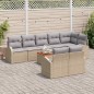 vidaXL Set di Sofà da Giardino 9 Pezzi con Cuscini Beige Polyrattan vidaXL Set di Sofà da Giardino 9 Pezzi con Cuscini Beige Polyrattan