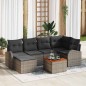 vidaXL Set divano da giardino 7 pezzi con cuscini grigi in rattan sintetico e acacia