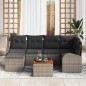 vidaXL Set divano da giardino 7 pezzi con cuscini grigi in rattan sintetico e acacia