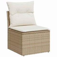 vidaXL Set di divani da giardino 7 pezzi con cuscini beige