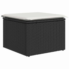 vidaXL Set di Divani da Giardino , 8 Pezzi, con Cuscini Neri, Rattan in Polietilene e Acacia