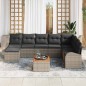 vidaXL Set di Divani da Giardino 9 Pezzi con Cuscini Grigio in Rattan Sintetico e Acacia vidaXL Set di Divani da Giardino 9 Pezzi con Cuscini Grigio in Rattan Sintetico e Acacia