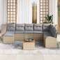 vidaXL Set divano da giardino 9 pezzi con cuscini in rattan sintetico beige e legno di acacia vidaXL Set divano da giardino 9 pezzi con cuscini in rattan sintetico beige e legno di acacia