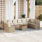 vidaXL Set divano da giardino di 11 pezzi con cuscini beige in rattan sintetico e legno di acacia