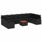vidaXL Set da Giardino 11 Pezzi con Cuscini in Rattan Nero e Acacia