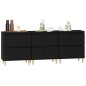 Credenze 3pz Nere 60x35x70 cm in Legno Multistrato Credenze 3pz Nere 60x35x70 cm in Legno Multistrato