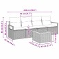 vidaXL Set giardino in rattan polirattan nero con cuscini, 5 pezzi - Acacia