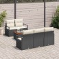 vidaXL Set di divani da giardino a 6 pezzi con cuscini neri in rattan sintetico e acacia