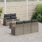 vidaXL Set di Divani da Giardino 6 Pezzi con Cuscini Grigi in Rattan Sintetico e Legno di Acacia vidaXL Set di Divani da Giardino 6 Pezzi con Cuscini Grigi in Rattan Sintetico e Legno di Acacia