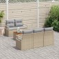 vidaXL Set di divani da giardino 6 pezzi con cuscini beige e in rattan polyacrylico