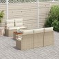 vidaXL Set di divani da giardino 6 pezzi con cuscini beige in polyrattan e acacia vidaXL Set di divani da giardino 6 pezzi con cuscini beige in polyrattan e acacia